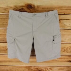 George Hiking Cargo Shorts Men 42 Beige Brown NYLON Blend Belt Loops Zip Pockets